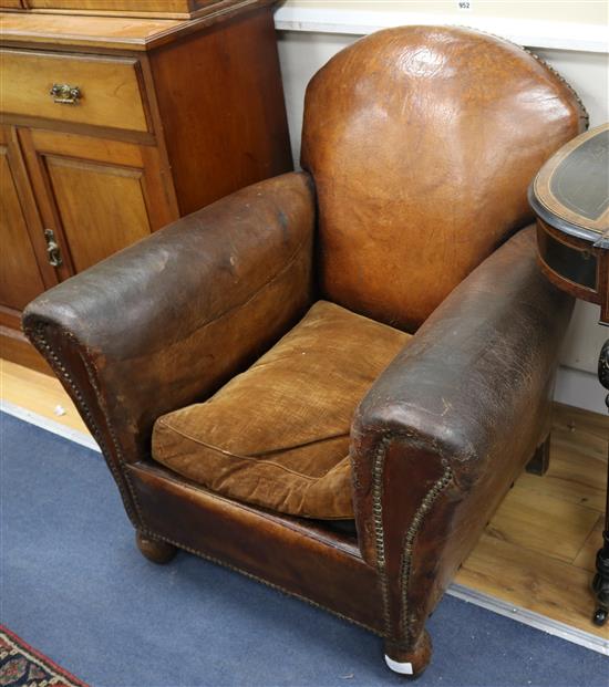 A French leather club armchair